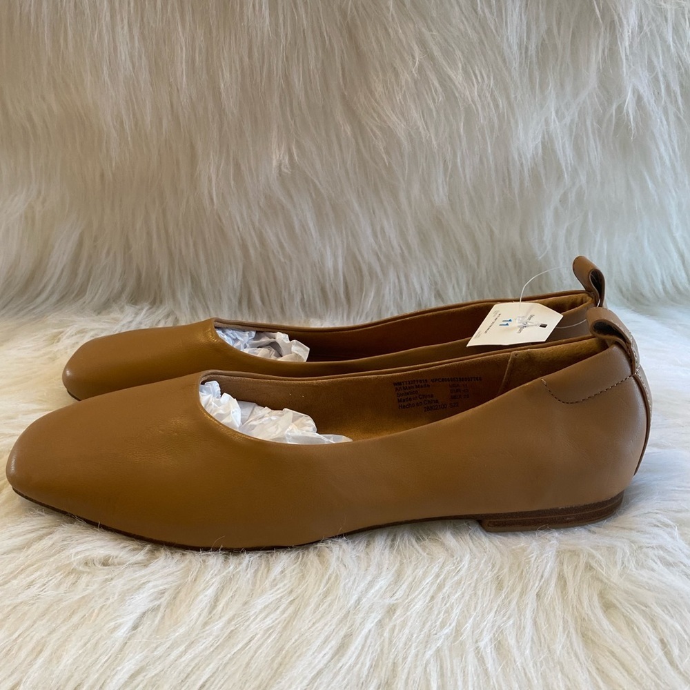 Time And Tru Shoes‎ Soft Sq Toe Ballet Women’s Size 11 Camel Color NEW